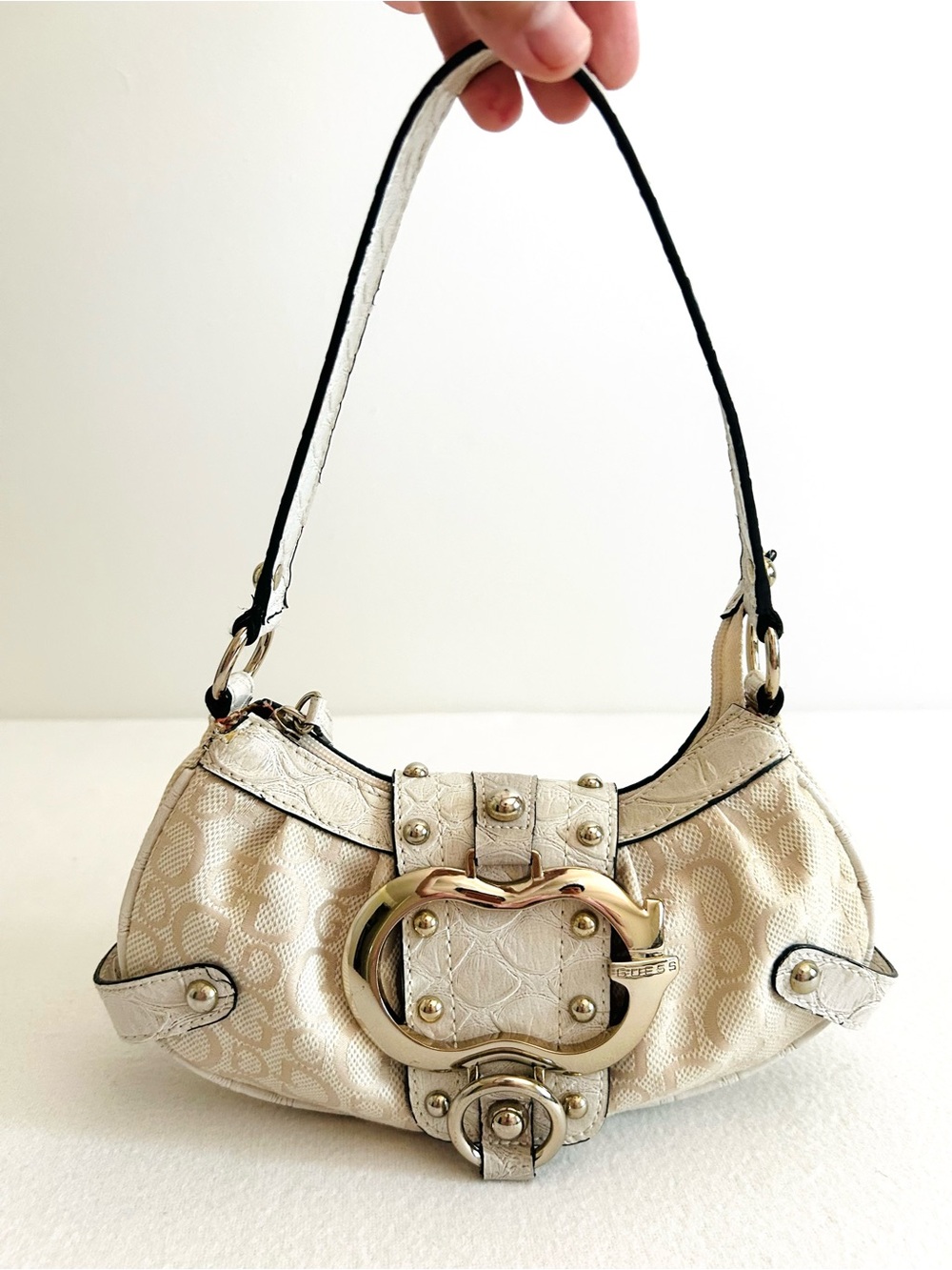 Y2k Guess beige monogram bag rare 2000's - silver tone hardware